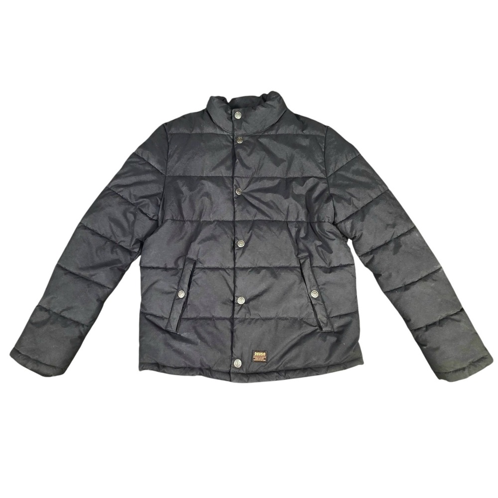 Deus Ex Machina Women's Puffer Jacket Adventure Motorcycles Black Medium Large